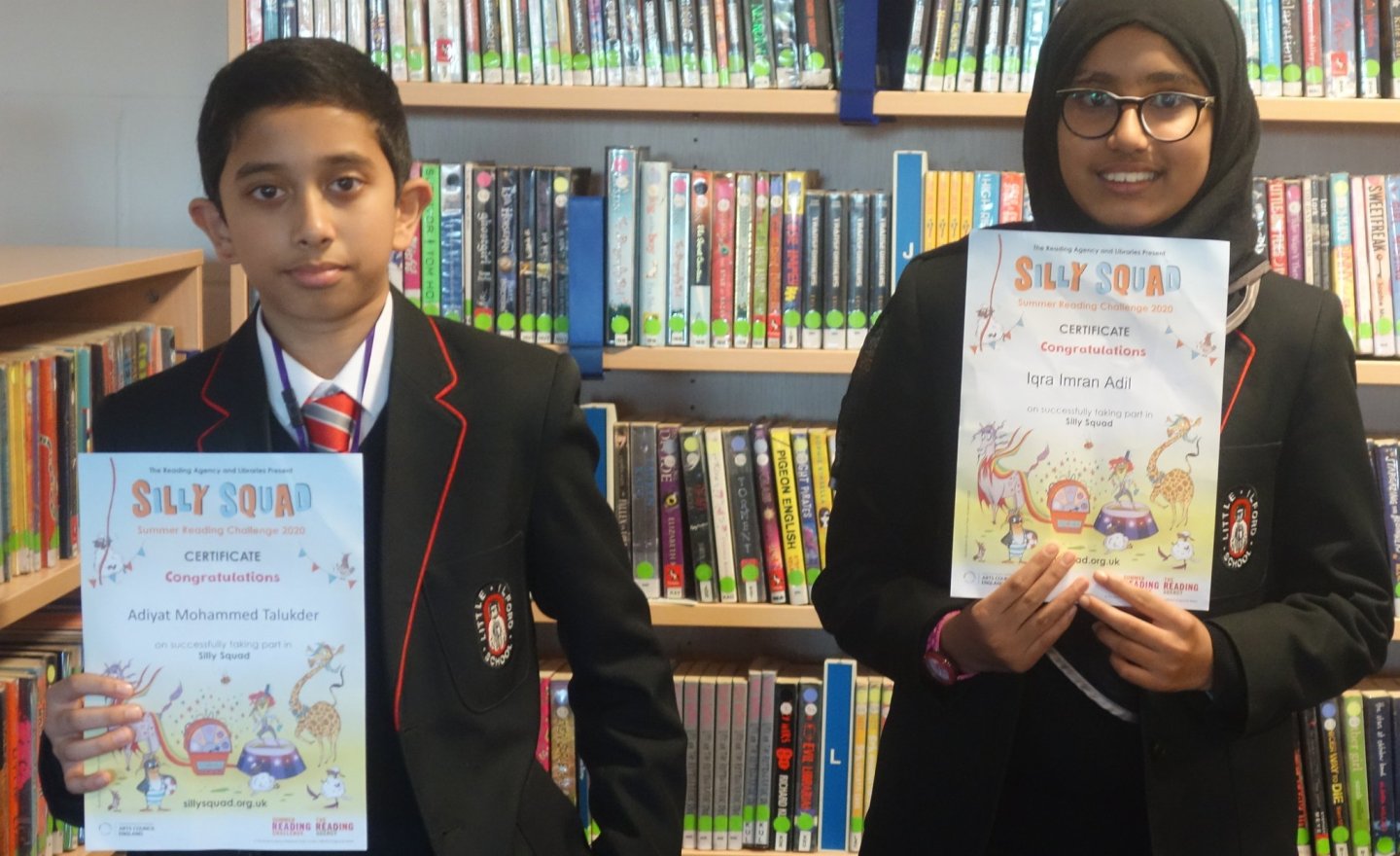 Image of Iqra and Mohammed are awarded the Summer Reading Challenge