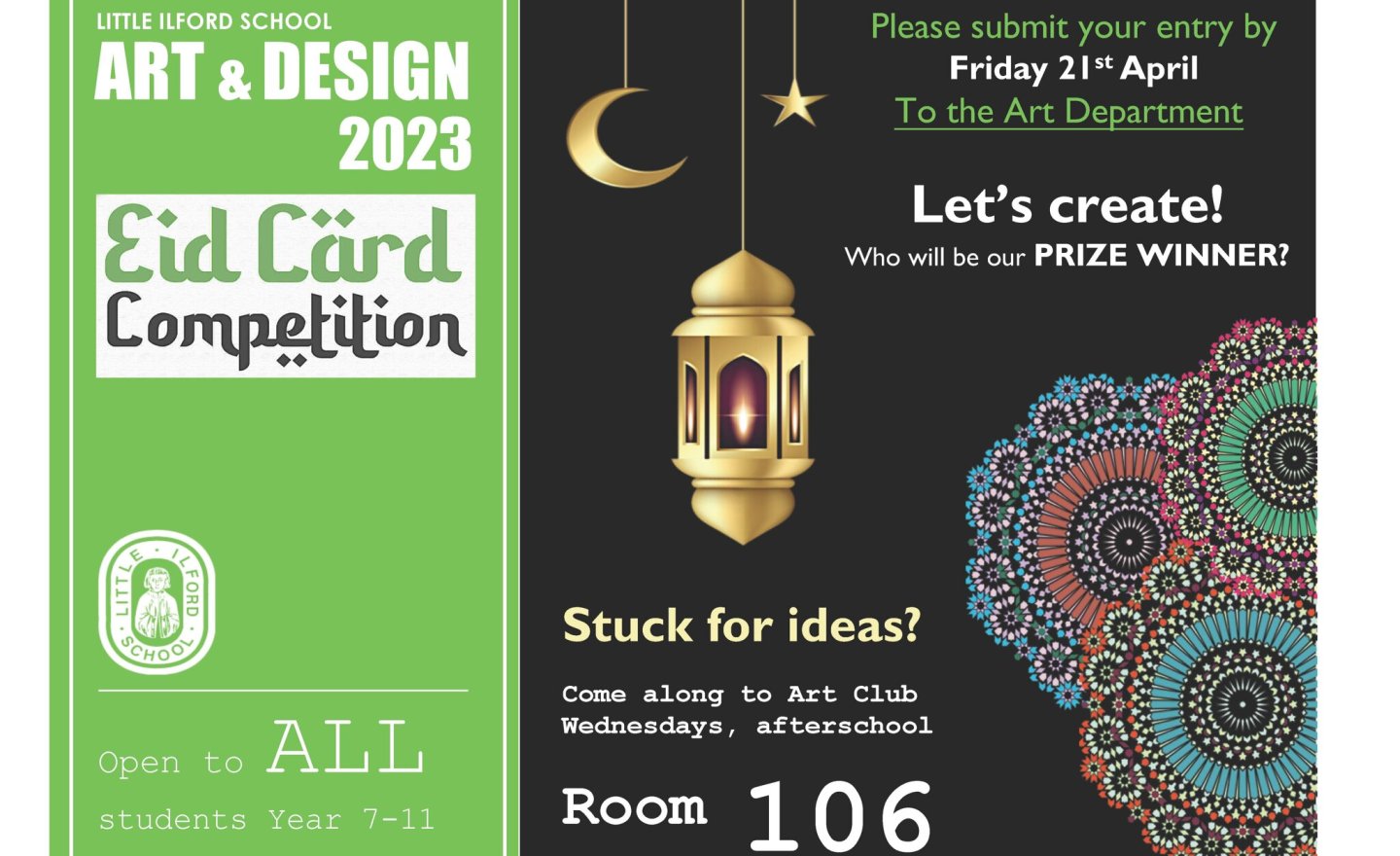 Image of Eid Card Competition at Little Ilford School 2023 