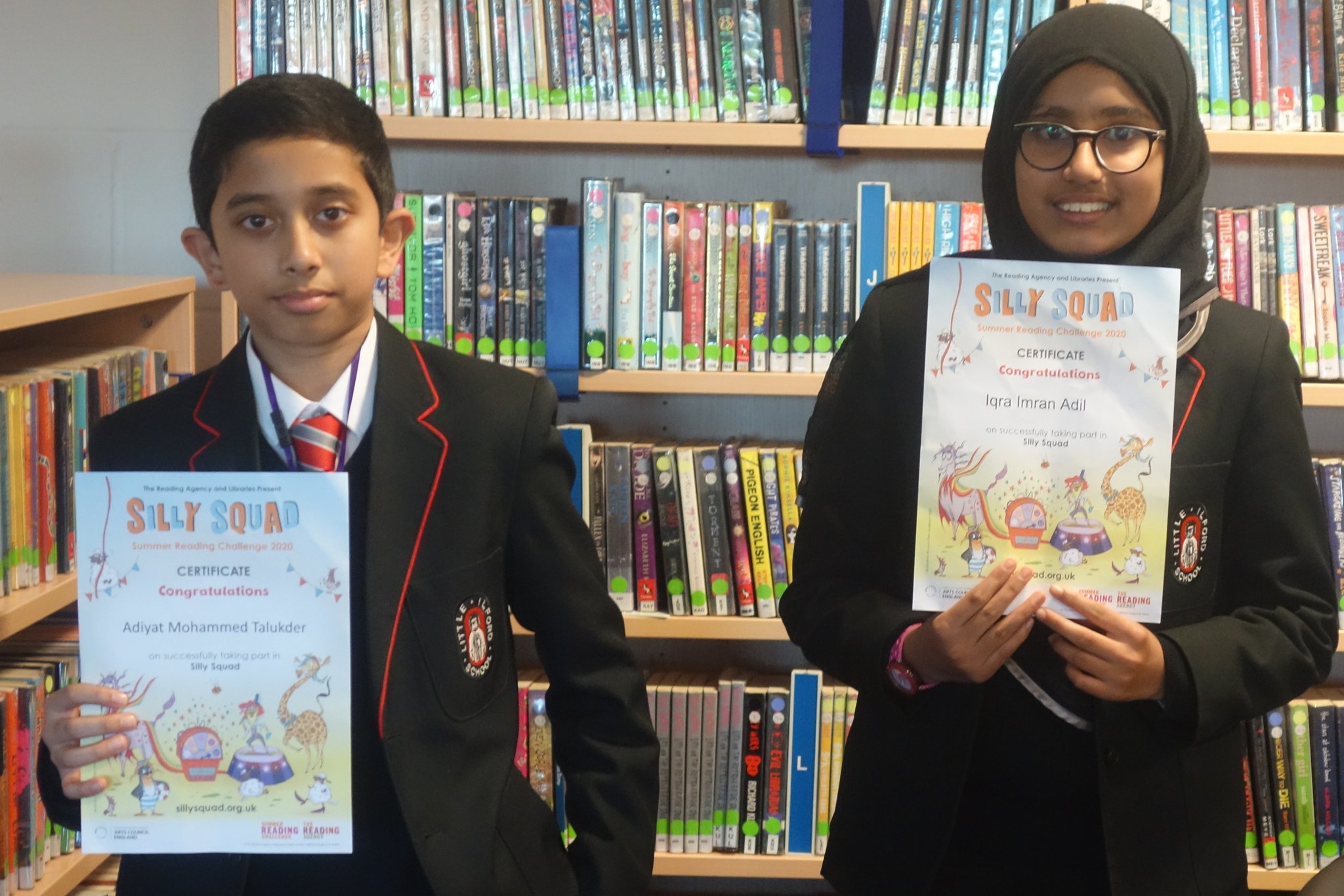 Image of Iqra and Mohammed are awarded the Summer Reading Challenge