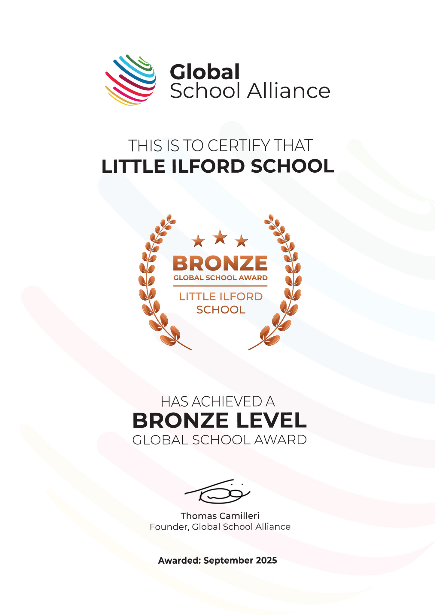 Image of Bronze Global School Award 2025