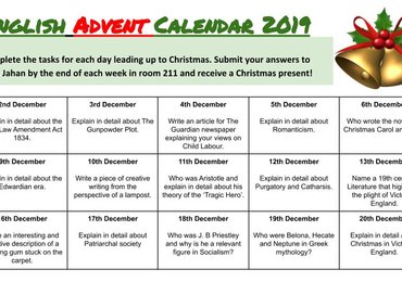 Image of English Advent Calendar 2019