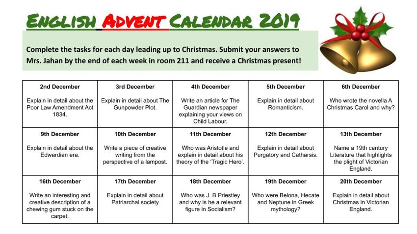 Image of English Advent Calendar 2019