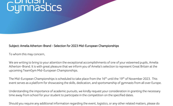 Image of Sixth Form Success in British Gymnastics