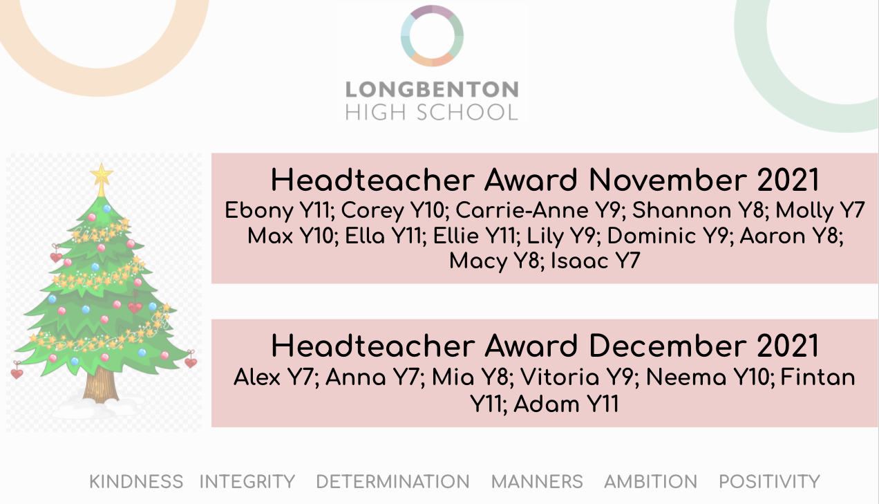 Image of Headteacher Award Winners Nov-Dec 2021