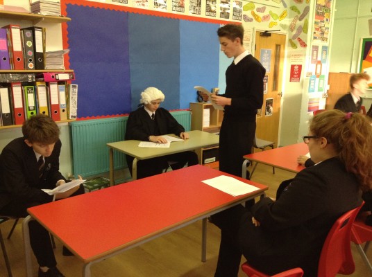 Image of Year 11 English Students Act Out OMAM Courtroom Drama