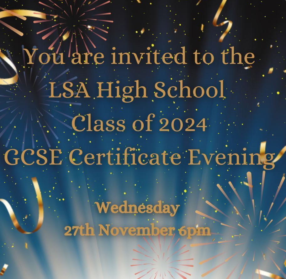 Image of GCSE Certificate evening this week!