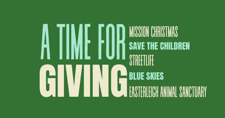 Image of We are supporting charities in the run up to Christmas