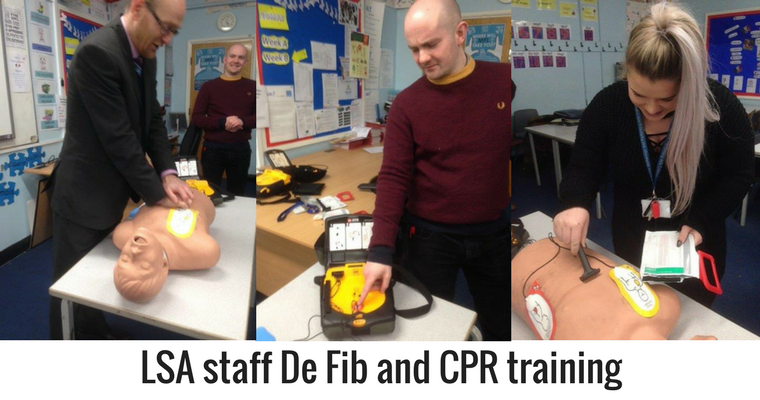 Image of LSA staff volunteer for De Fib and CPR training 