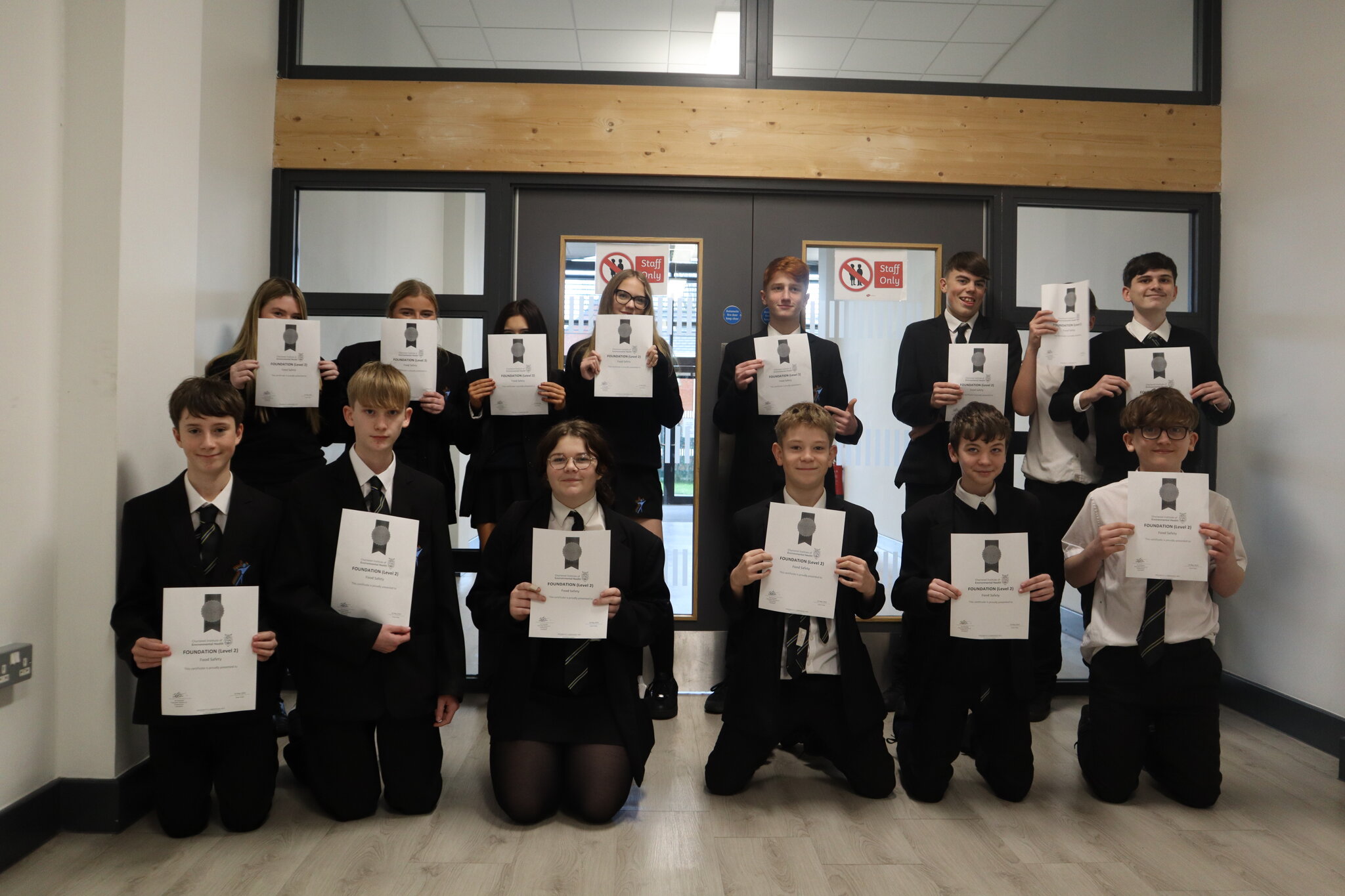 Image of Year 9 Students Celebrate Success After Earning Food Safety Certificates