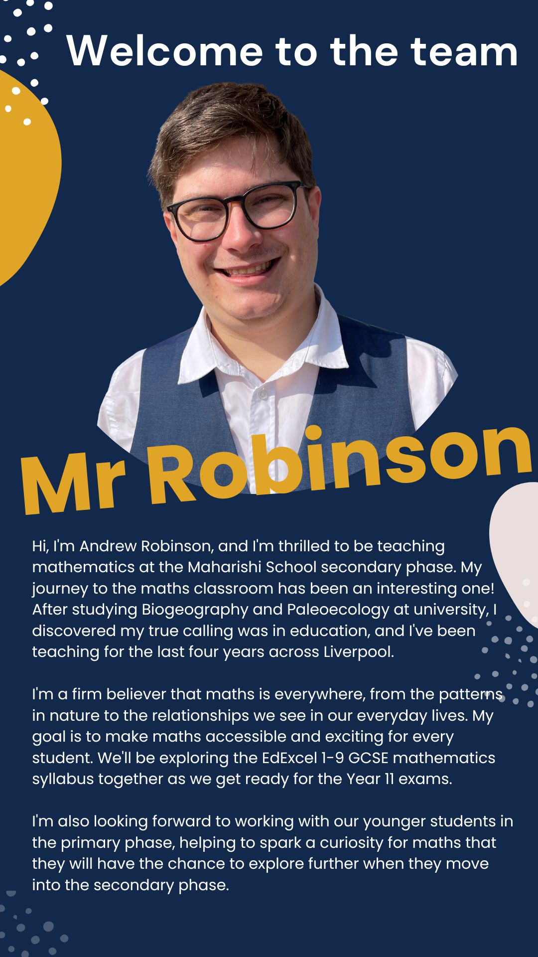 Image of Welcome Mr. Robinson