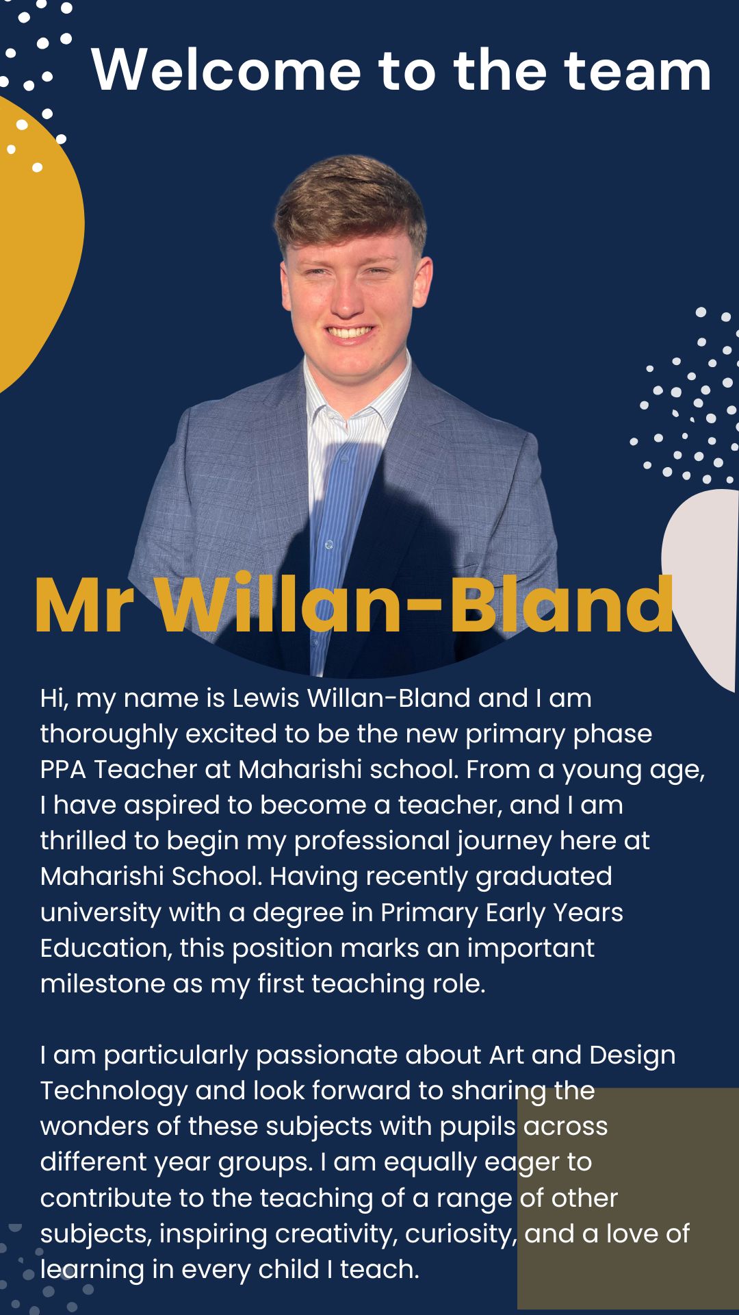 Image of Welcome  Mr Willan-Bland