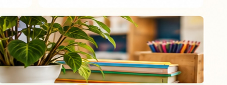 Books, pencils and plants in a welcoming learning environment