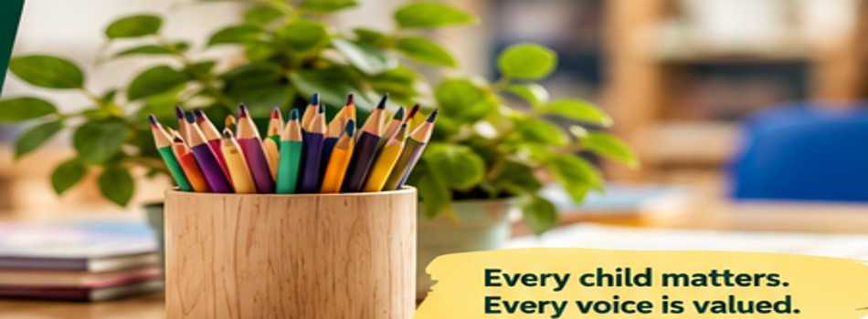 Colourful pencils and classroom resources