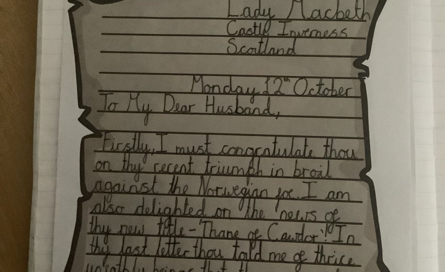 Image of Lady Macbeth letters