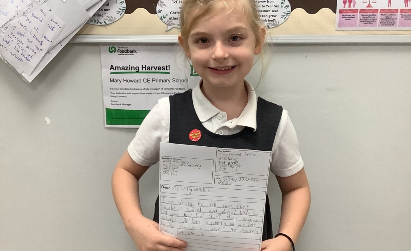 Image of Year 2 Letters to Mr. Willy Wonka!