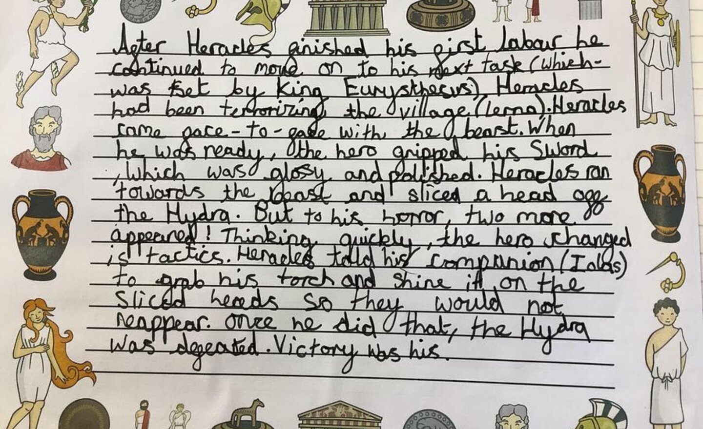 Image of English - creating 'The Hydra of Lerna' battle scenes