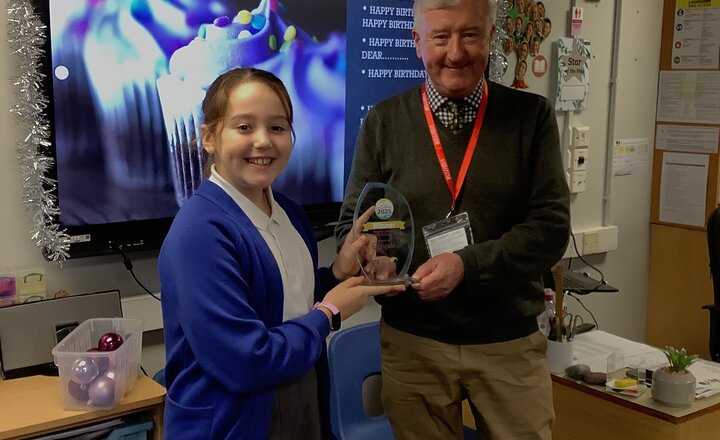 Image of Accepting the Award for Best Kept Village! 