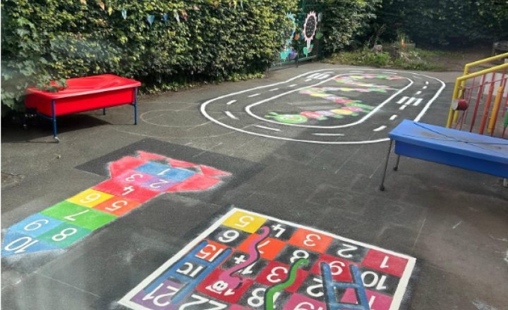 Image of New playground markings — thank you FOMH and our families