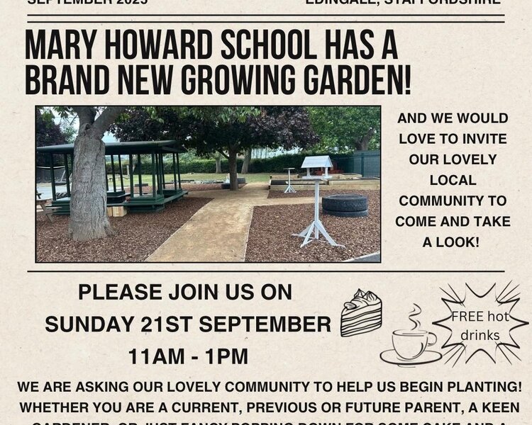 Image of Celebration and Grand opening of our Growing Garden- all welcome