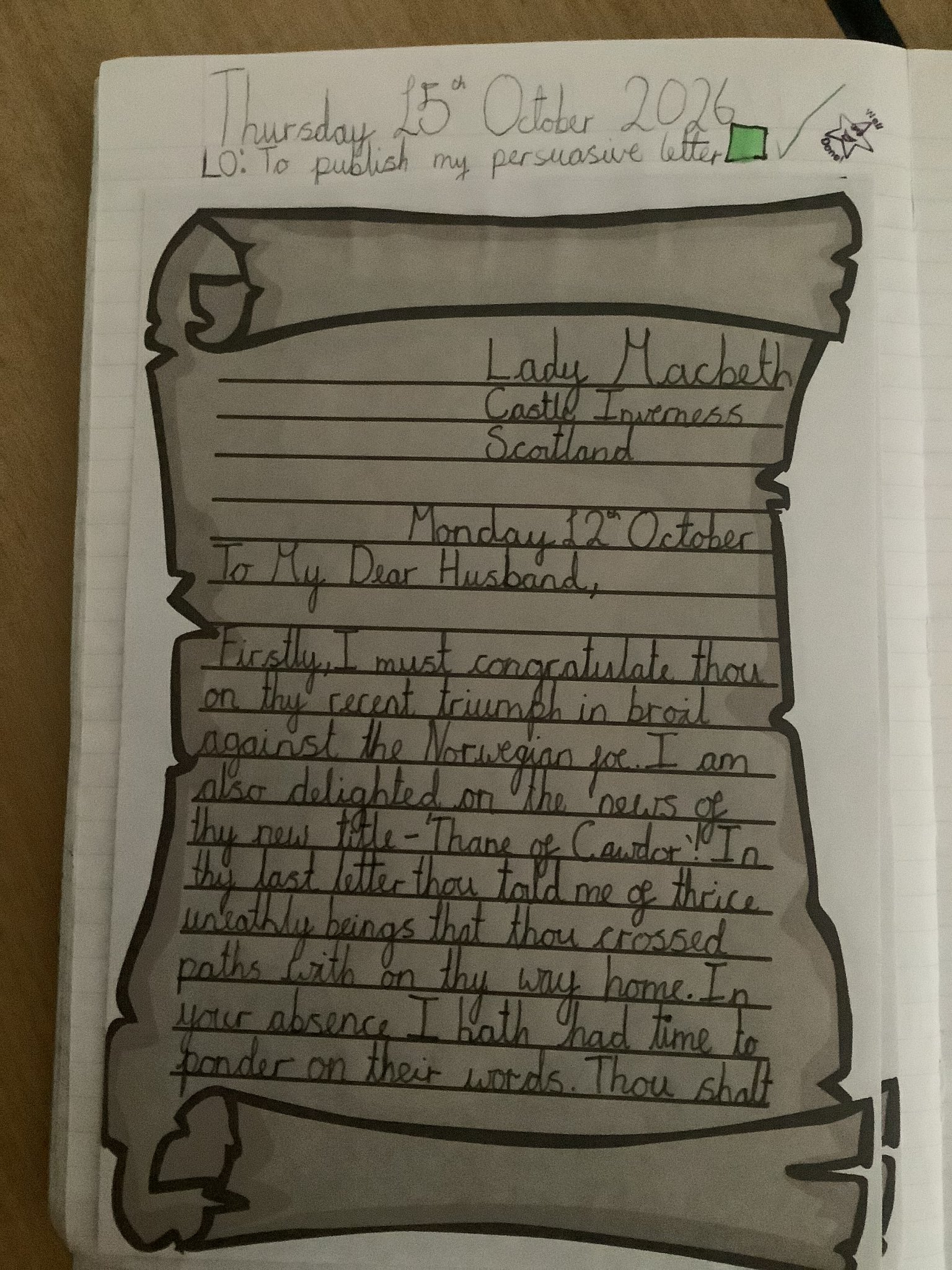 Image of Lady Macbeth letters