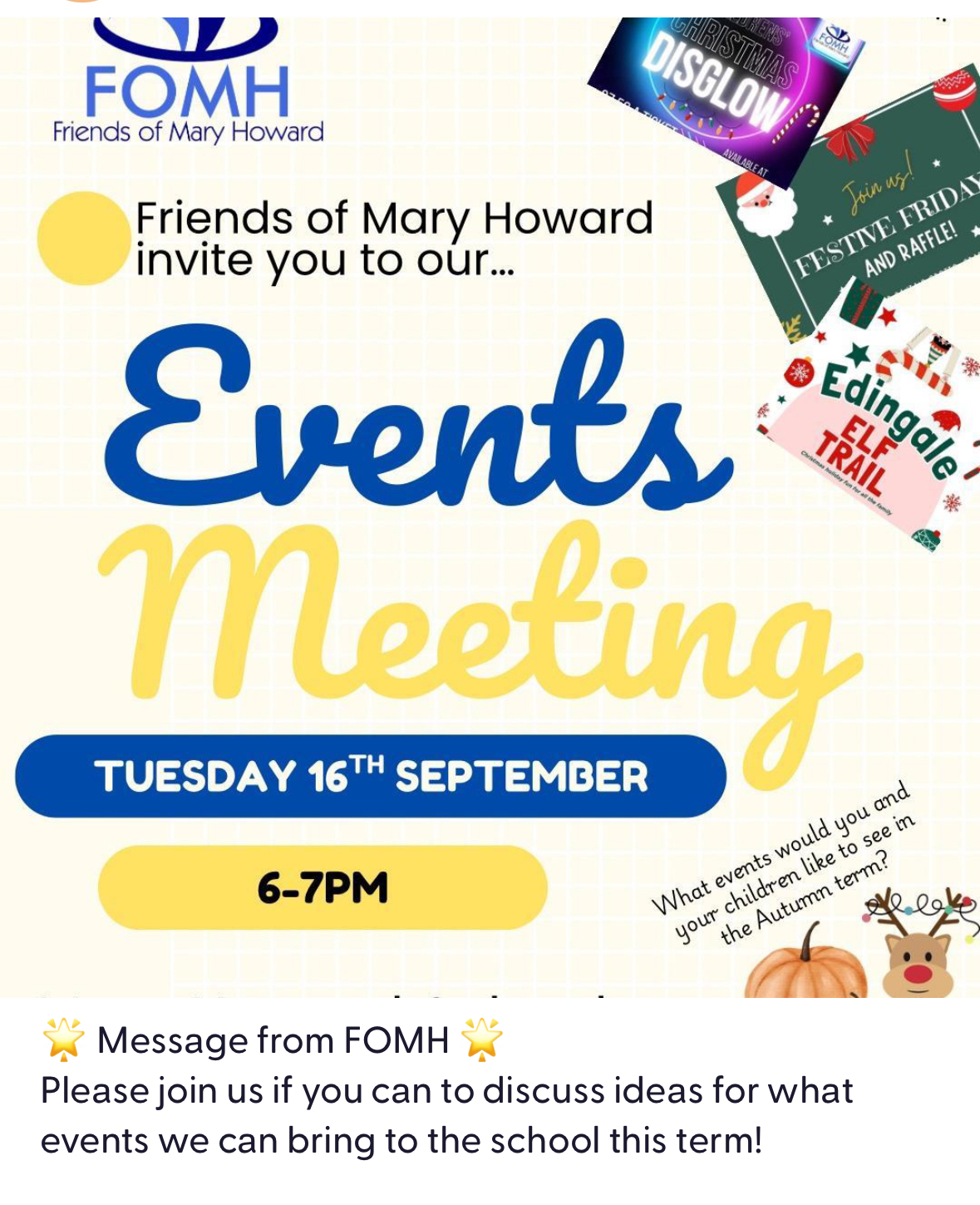 Image of FOMH- Events Meeting- come along!