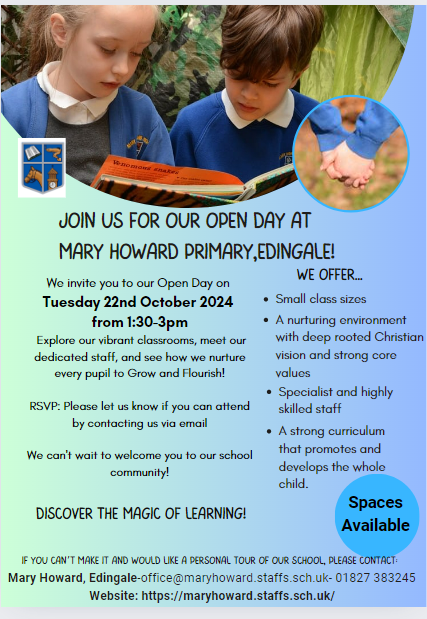 Image of Join Us for Our Open Day at Mary Howard Primary!