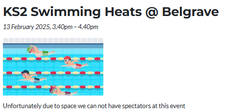 Image of Swimming Heats at Belgrave 