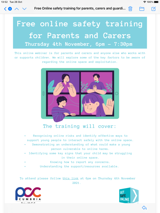 Image of FREE Online Safety Training for Parents and Carers