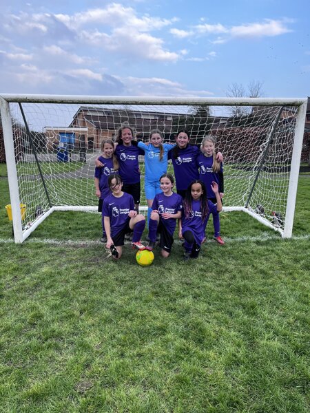 Image of Girls Football Team In New Premier League Kit