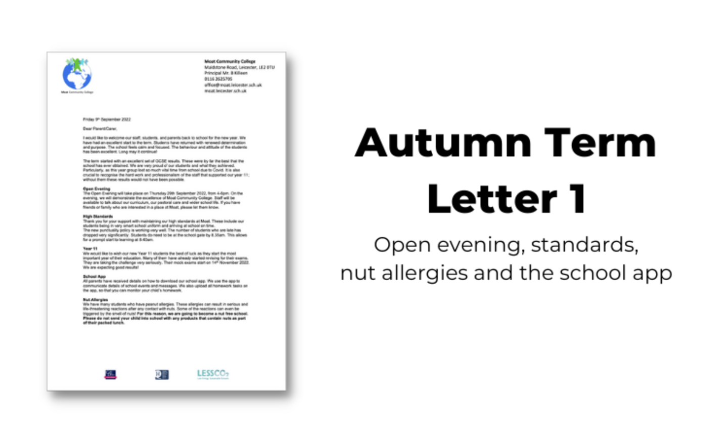 Image of 2022 Autumn Term Letter 1