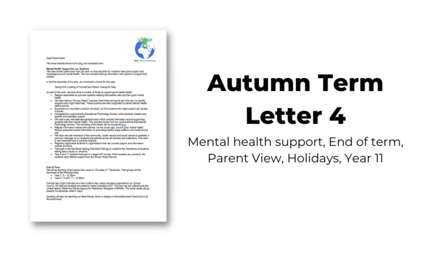 Image of 2023 Autumn Term Letter 4