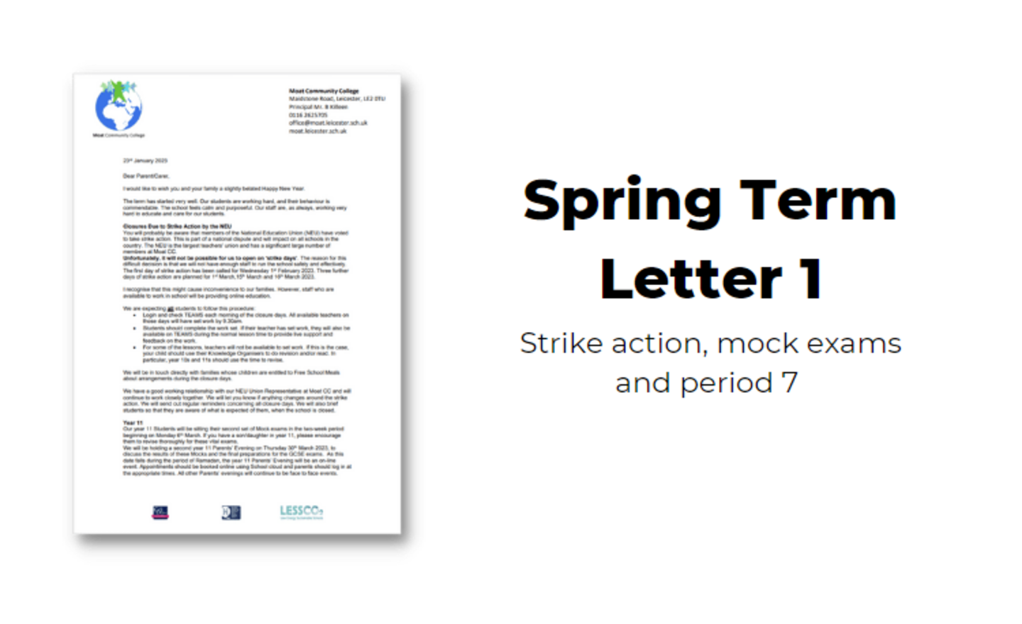 Image of 2023 Spring Term Letter 1