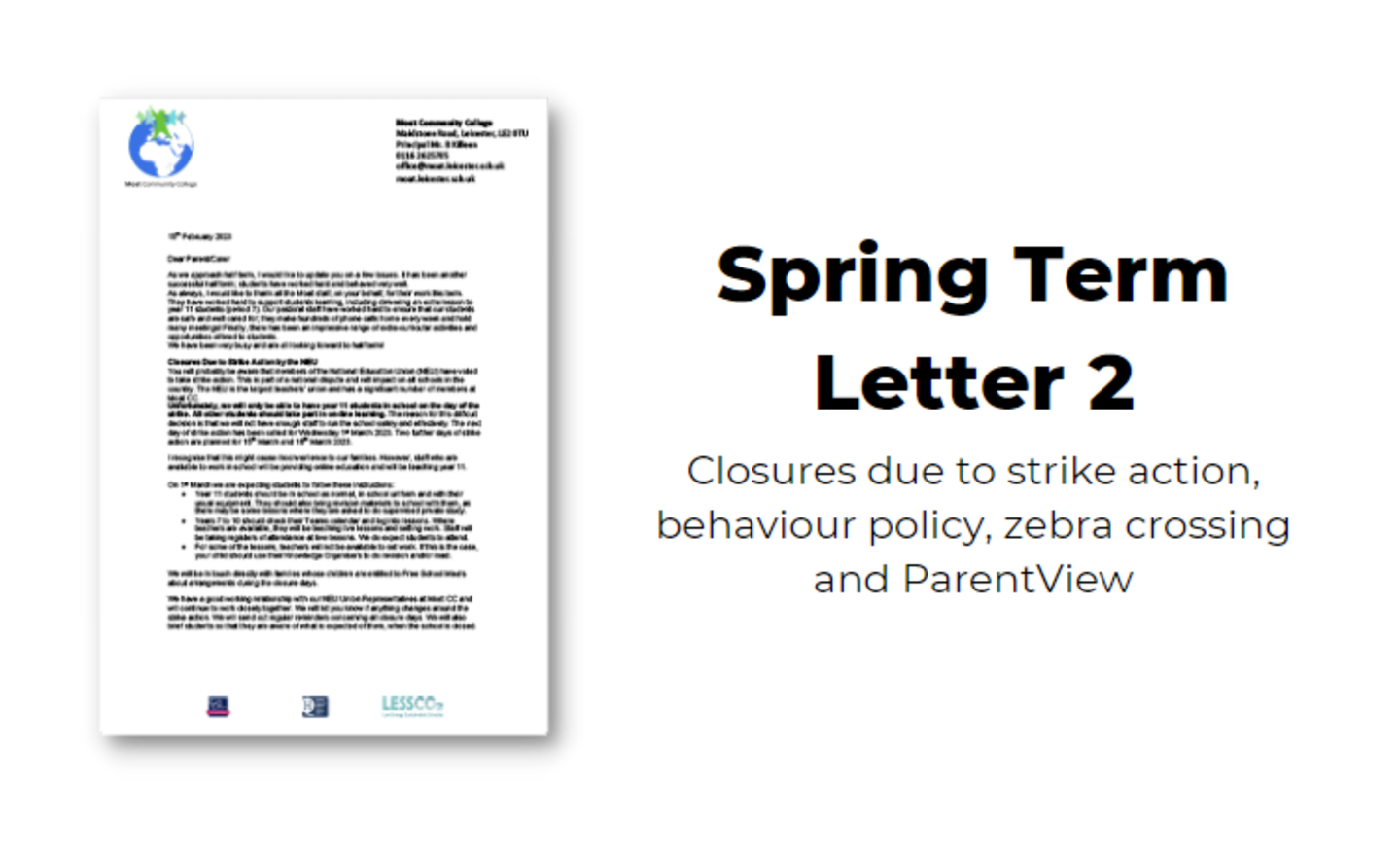 Image of 2023 Spring Term Letter 2