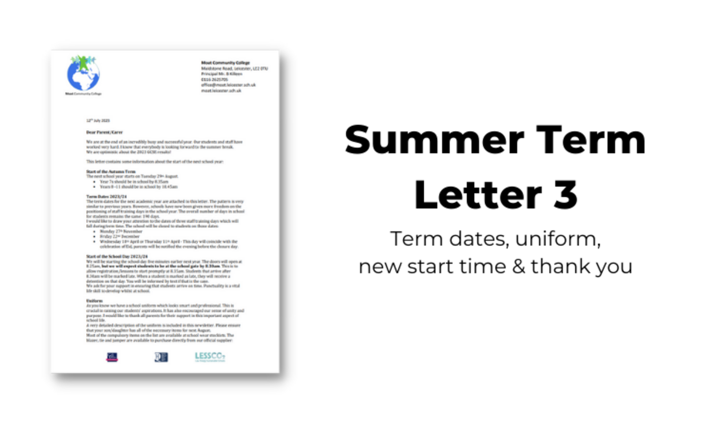 Image of 2023 Summer Term Letter 3