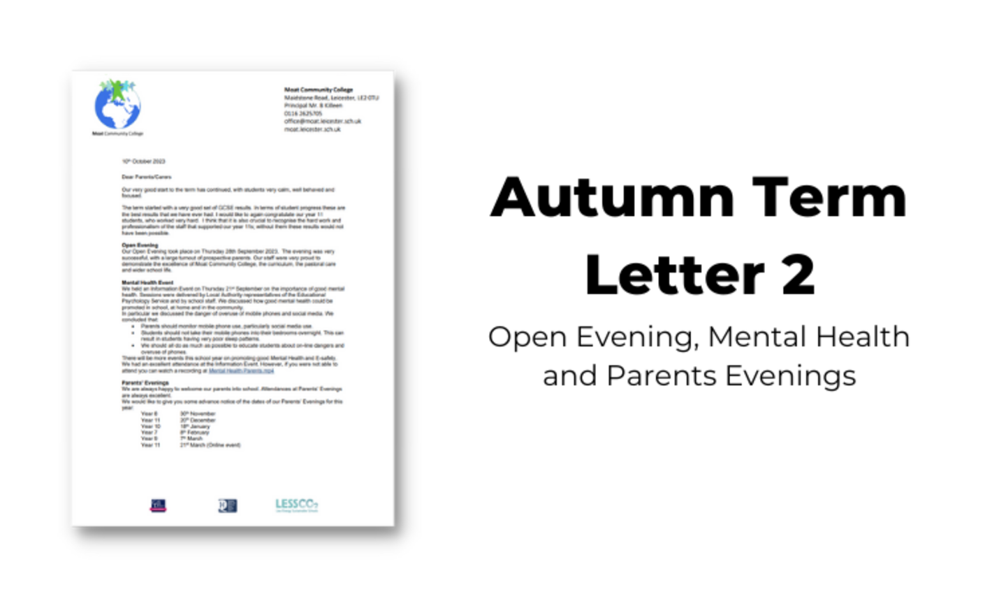 Image of 2023 Autumn Term Letter 2