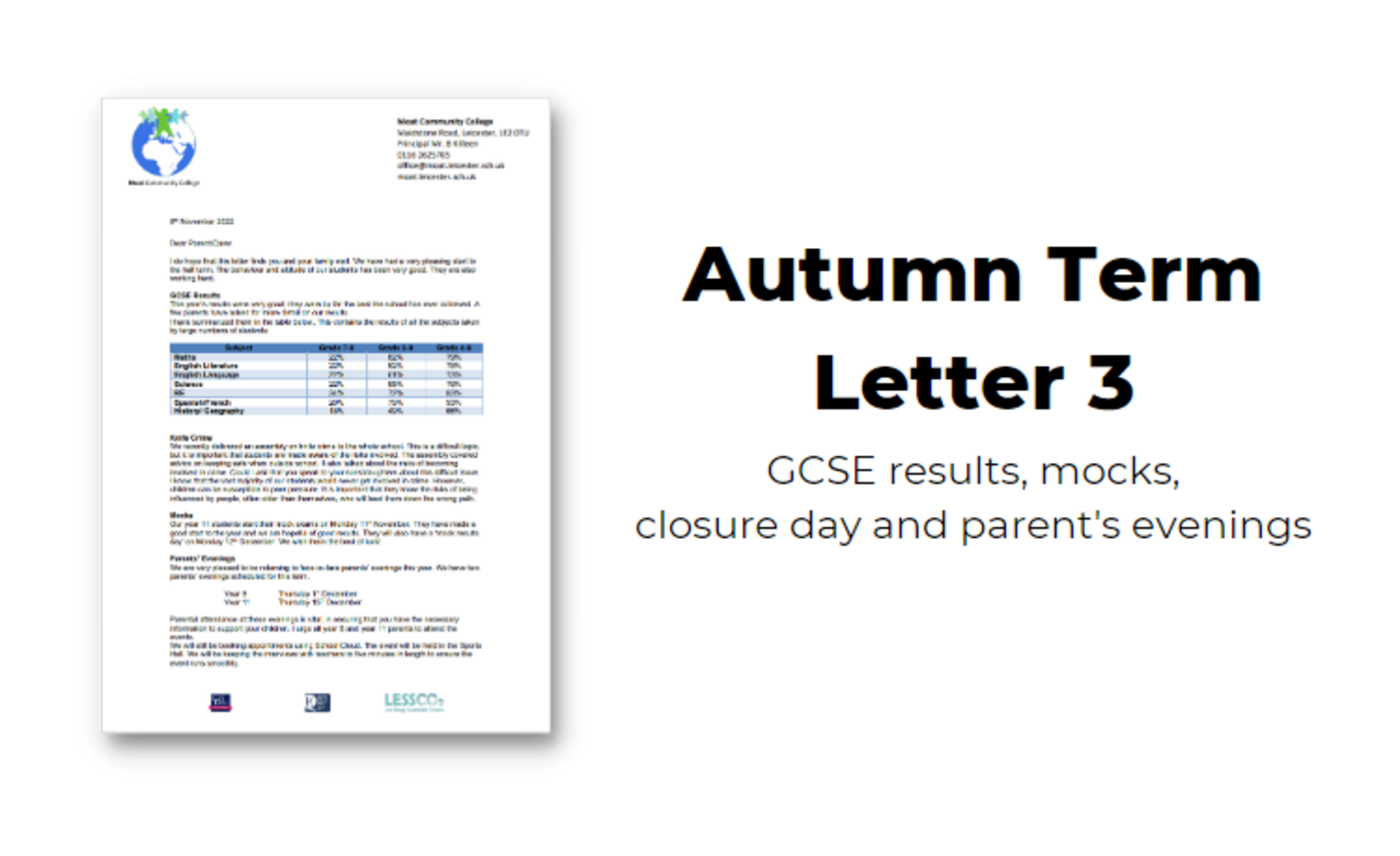 Image of 2022 Autumn Term Letter 3