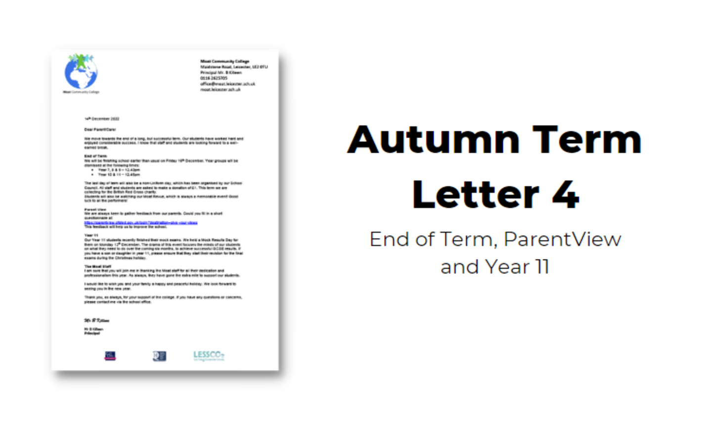 Image of 2023 Autumn Term Letter 4