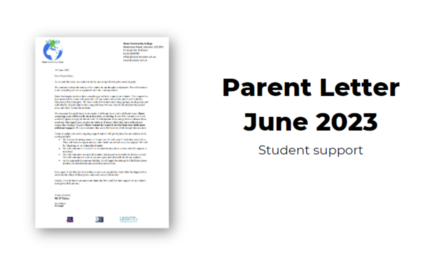 Image of 2023 Letter to parents 16th June