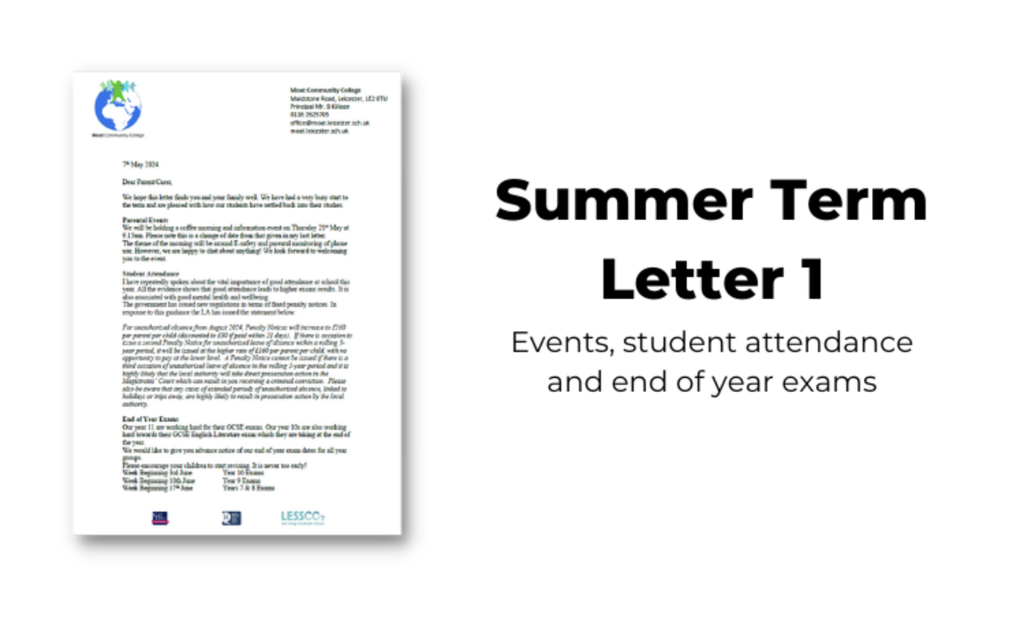 Image of Summer Term Letter 1 2024