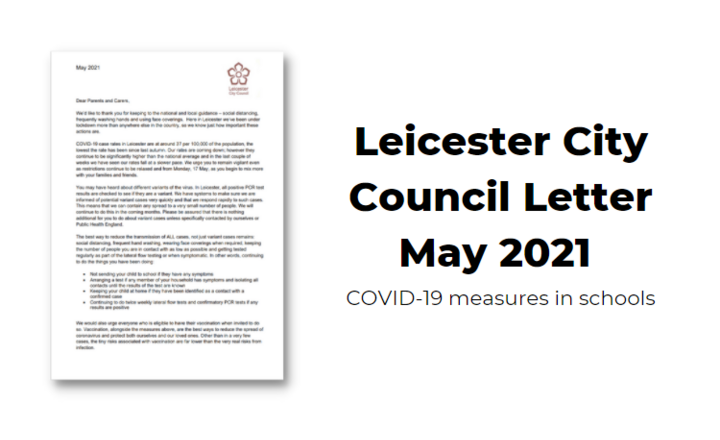 Image of Leicester City Council Letter May 2021