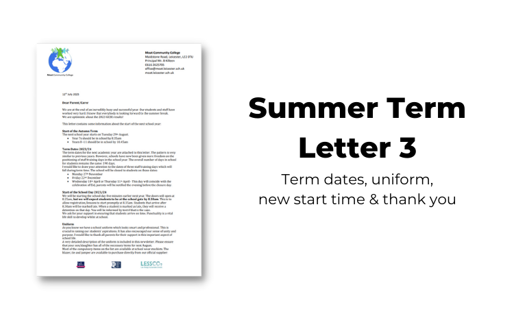 Image of 2023 Summer Term Letter 3