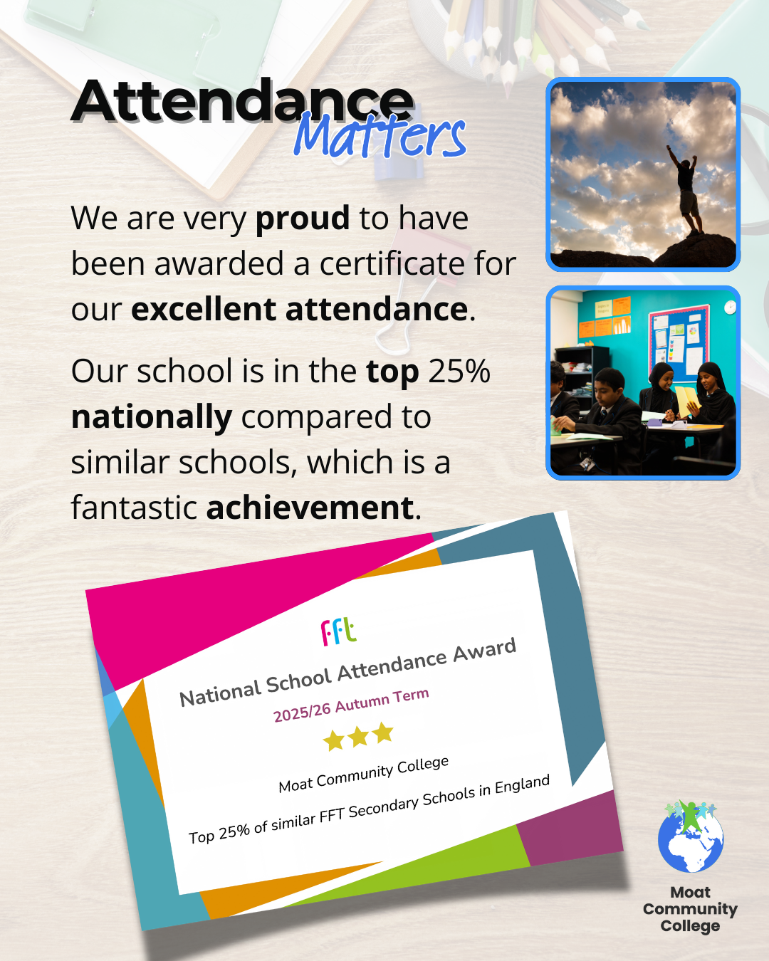 An image of the certificate alongside a description of the award.