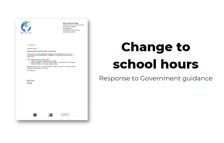 Image of Change to School Hours for 2023/24 - Consultation