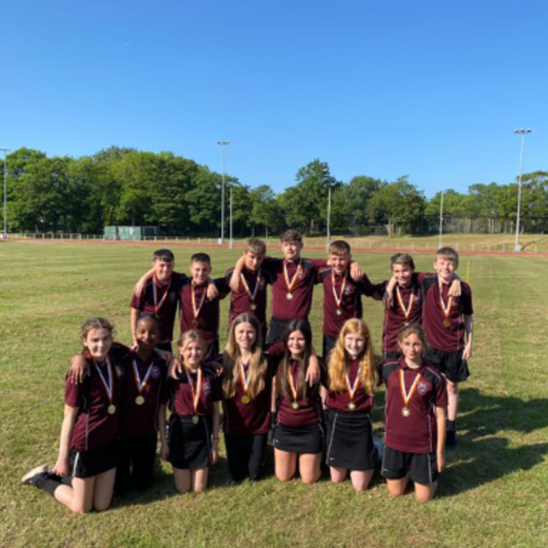 Image of Year 7 Athletics Super 8s: Yesterday we were lucky to have the opportunity to host and be part of the athletics super 8 competition with 5 other schools from Blackpool at Stanley Park!