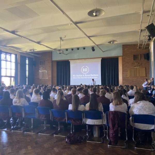 Image of Year 11: Not a dry eye today as the 11s had their leavers' assembly.