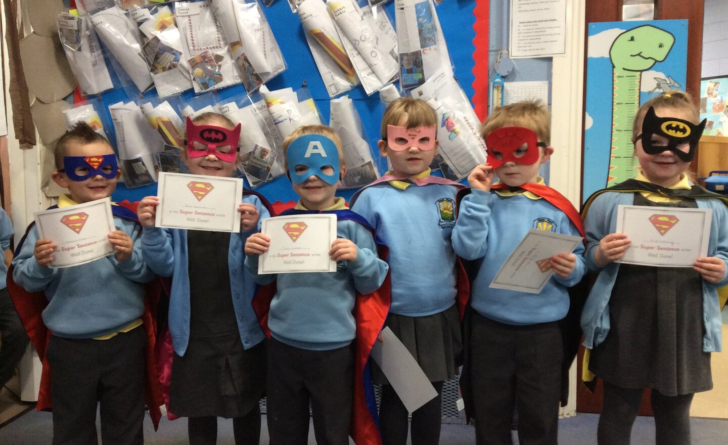 Image of Is it a bird? Is it bee? No... It's our super sentence writers... 