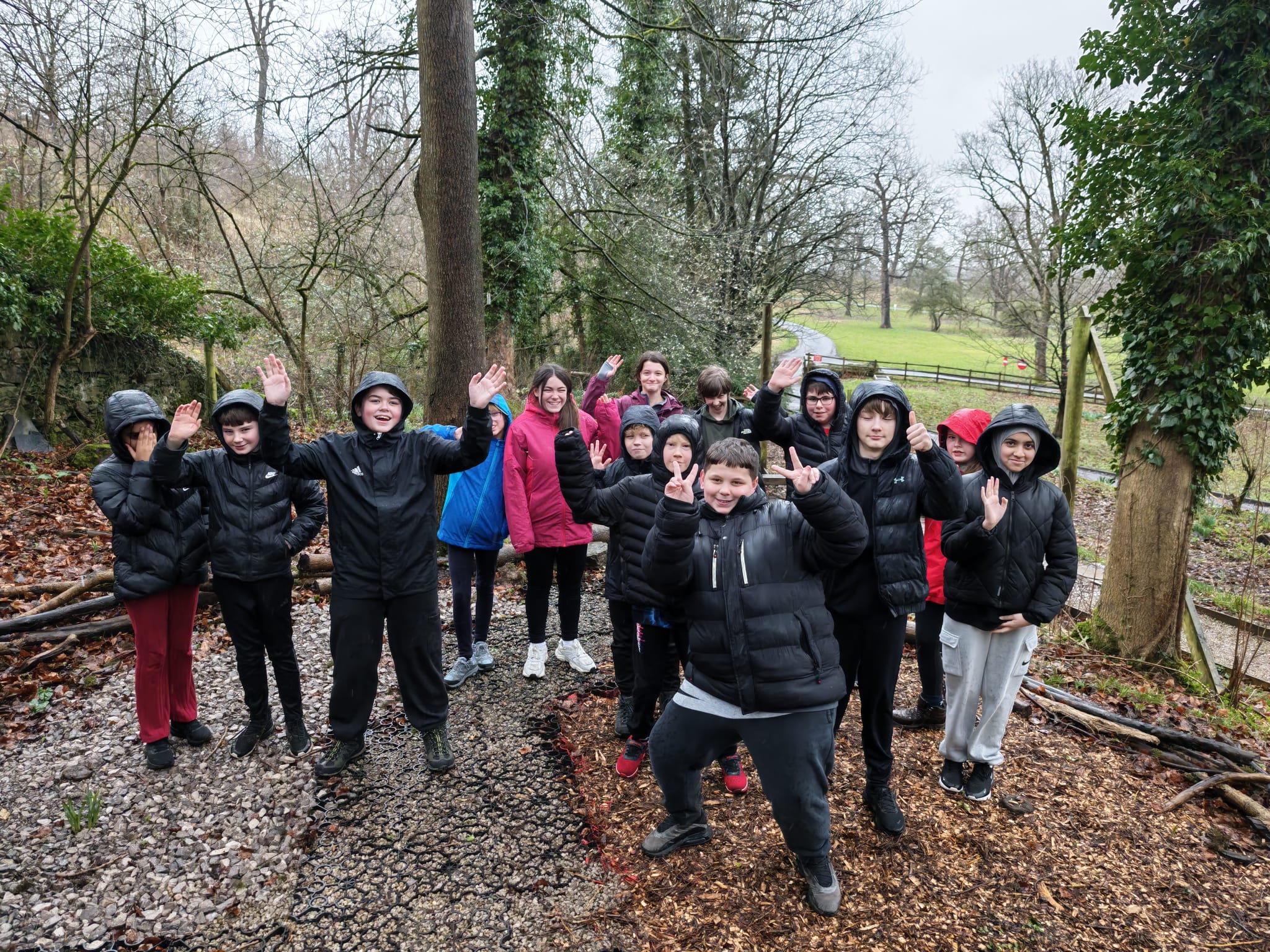 Image of Year 7 team building at Waddow Hall