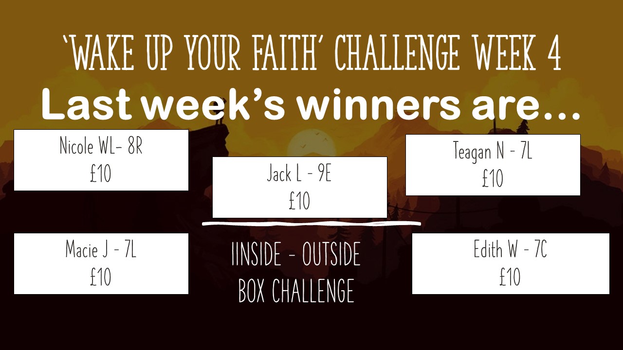 Image of Wake up your Faith Challenge - week 4 winners