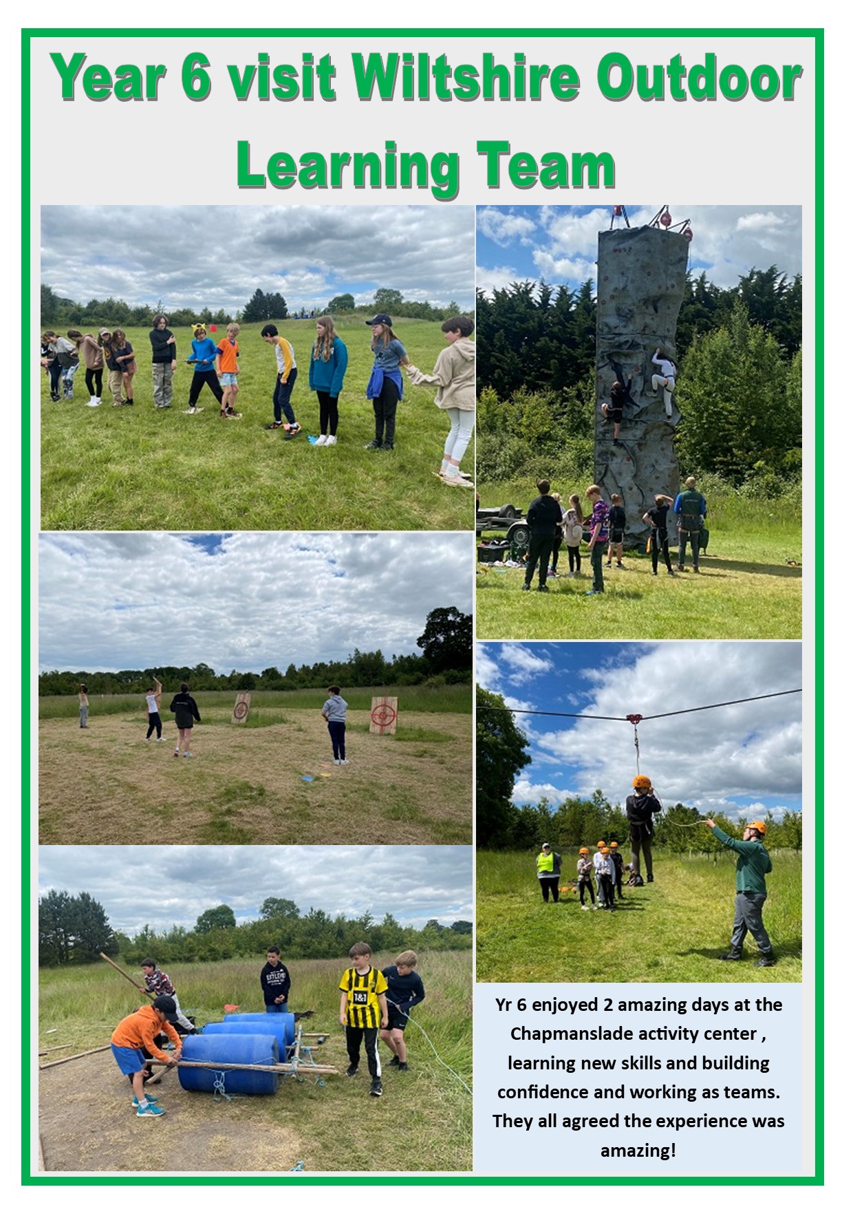 Image of Year 6 Visit Wiltshire Outdoor learning