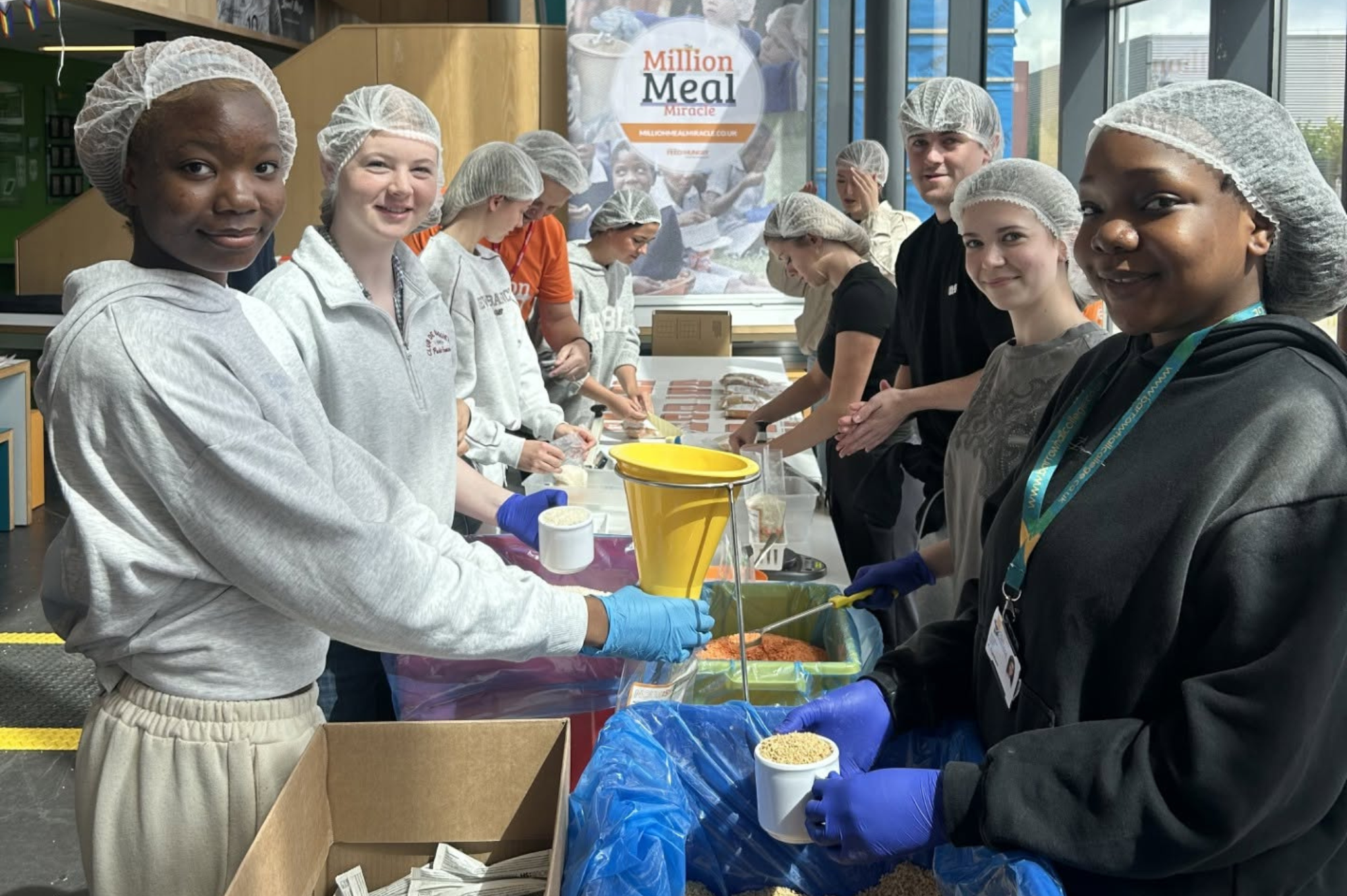 Image of Students pack 5,000 meals for Charity Appeal 